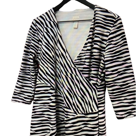 CHICO’S Black and White Dress Size 1 Small - Picture 4 of 6